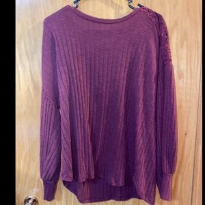 Maroon Sweater Lace Back